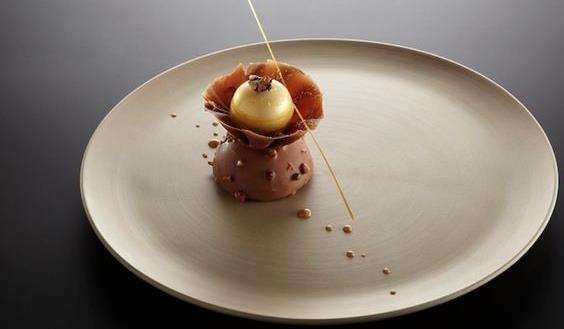 An artisan plated dessert from the Nespresso Chocolate Lounge.