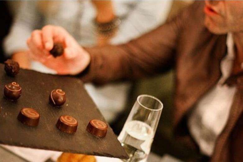 Gourmet chocolates served with champagne in the Lounge.