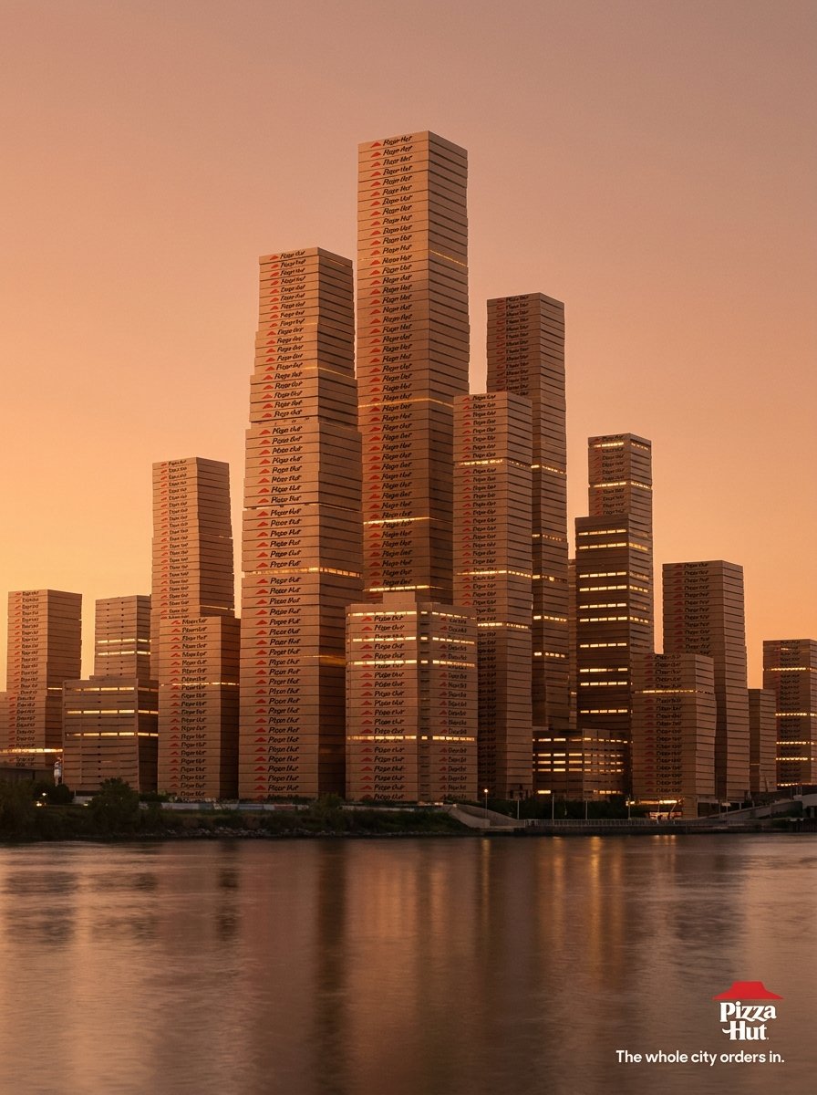 Stage 04 — a warmer golden-hour version, calmer but with the glowing windows smoothed away.